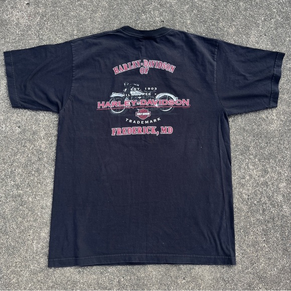 Black and Red Men’s Harley Davidson Motorcycles T-shirt Size XL Maryland - Picture 4 of 5